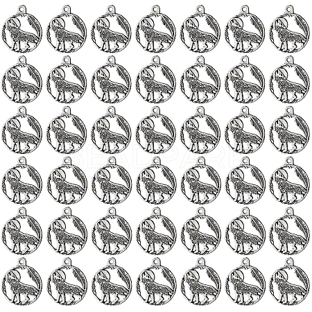 60Pcs Tibetan Style Alloy Howling Wolf Pendants FIND-DC0007-25-1