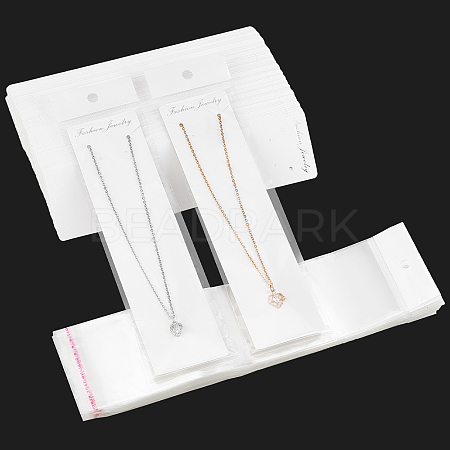  Rectangle Necklace Display Sets Cardboard Paper Cards NDIS-NB0001-03-1