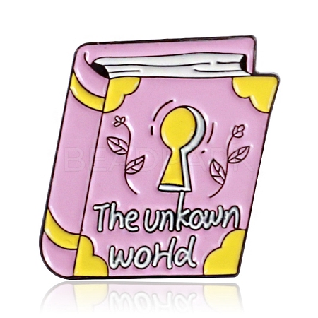 Book with Word The Unkown World Enamel Pin VALE-PW0001-060A-1