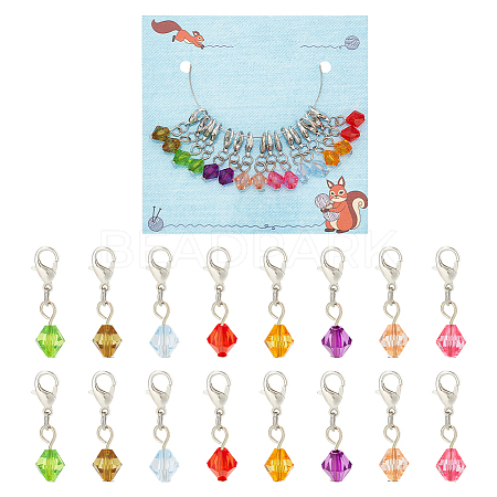Bicone Pendant Stitch Markers HJEW-AB00489-1