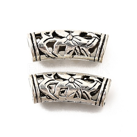 Hollow Tibetan Style Alloy European Beads TIBE-L008-33AS-1