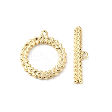 Brass Toggle Clasps KK-P234-76G-1