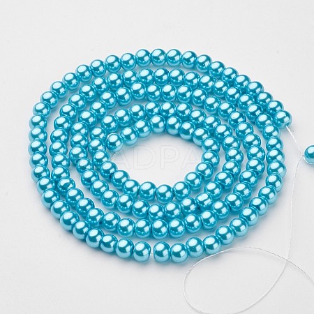 Glass Pearl Beads Strands X-HY-6D-A64-1