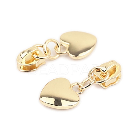 Alloy Zipper Head with Heart Charms PW-WG64625-01-1