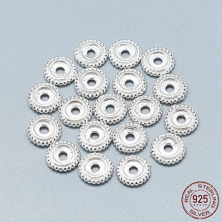 925 Sterling Silver Granulated Spacer Beads STER-T002-72S-1