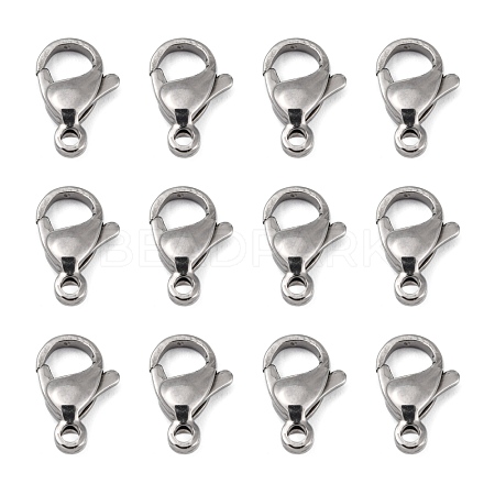 Polished 304 Stainless Steel Lobster Claw Clasps X-STAS-R072-39A-1