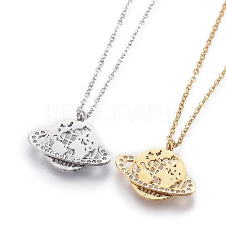 304 Stainless Steel Pendant Necklaces NJEW-E135-08-1