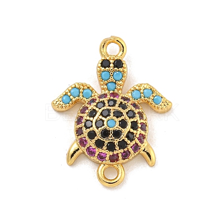 Tortoise Rack Plating Brass Micro Pave Cubic Zirconia Pendants KK-G513-11G-1