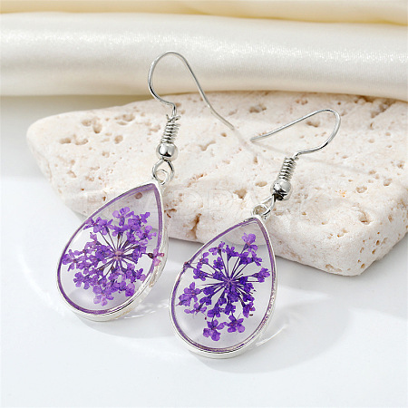 Bohemian Resin Dried Flower Earrings Colorful Creative Eternal Floral Drop for Women ST6910548-1