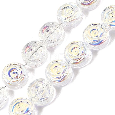 Electroplate Baking Paint Transparent Glass Beads Strands GL-CBA2ED2-05E-1