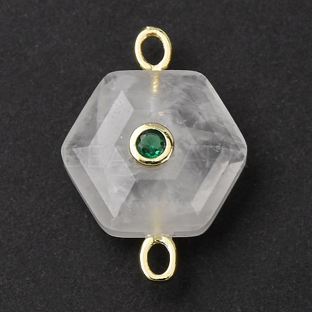 Faceted Natural Quartz Crystal Carved Links G-T146-01G-06-1