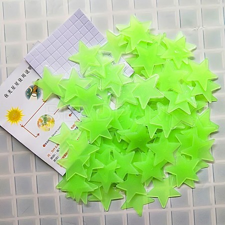 100Pcs Luminous PP Plastic Wall Stickers DIY-H162-83D-1