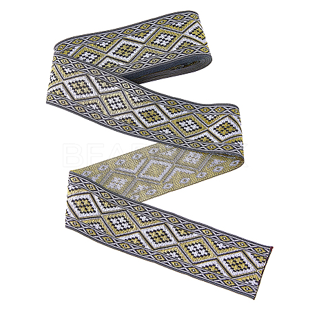 Polyester Jacquard Rhombus Ribbons OCOR-WH0082-141B-1