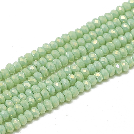 Electroplate Opaque Solid Color Glass Beads Strands X-EGLA-Q112-B06-1