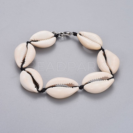 Cowrie Shell Beads Bracelets BJEW-JB04234-1