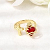 Glass Cuff Open Rings RJEW-P178-01E-G-1