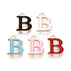 Rack Plating Alloy Enamel Pendants ENAM-T024-53B-G-1