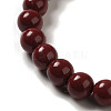 6mm Round Cinnabar Mala Stretch Bracelets BJEW-B080-28B-08-3