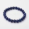 Natural Lapis Lazuli Beaded Stretch Bracelet X-BJEW-F203-06-6