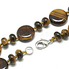 Natural Tiger Eye Beaded Necklaces NJEW-S393-14-2