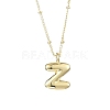 1Pc Initial Letter Brass Pendant Necklaces NJEW-YW0001-24Z-1