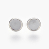Eco-Friendly 316 Surgical Stainless Steel Stud Earring Settings STAS-F181-01P-8mm-1