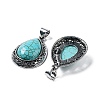 Synthetic Turquoise Teardrop Pendants G-A093-03AS-02-2