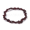 Natural Garnet Chips Beaded Stretch Bracelets for Women BJEW-JB10046-09-2