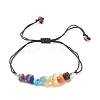 Natural & Synthetic Mixed Gemstone Chips Braided Bead Bracelet BJEW-JB08011-1