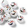 10Pcs Christmas Theme UV Plating Acrylic Round Beads OACR-YW0003-47A-05-1