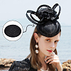 Imitation Hemp Round Fascinator Hat Base for Millinery LS-AJEW-WH0472-45A-02-5
