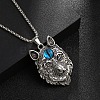 Zinc Alloy with Glass Pendant Necklaces NJEW-M211-09ASP-2