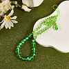 Round Synthetic Moonstone Beaded Mobile Straps HJEW-SW00042-02-3