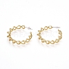 Semicircular Brass Stud Earrings EJEW-E196-17G-1