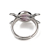 Natural Gemstone Adjustable Rings RJEW-K271-01P-4