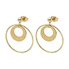Ion Plating(IP) 304 Stainless Steel Dangle Stud Earrings EJEW-D350-02G-2