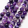 Natural Striped Agate/Banded Agate Bead Strands X-G-K166-13-8mm-04-1