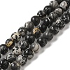 Natural Black Agate Beads Strands G-M402-D01-1