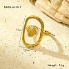 Preserved Flowers 304 Stainless Steel and Epoxy Resin Open Cuff Rings for Women FS-WGCF311-19-1