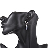 304 Stainless Steel Blue Spot Jasper Column Hoop Earrings EJEW-JE06791-03-3