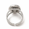Non-Tarnish 304 Stainless Steel Open Cuff Ring Settings RJEW-B027-29P-2