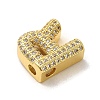 Brass Micro Pave Clear Cubic Zirconia Charms ZIRC-C009-01G-R-2