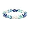 Glass Pearl Round Beaded Stretch Bracelet for Women BJEW-JB08388-1