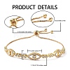 Horse Eye Cubic Zirconia Slider Bracelet BJEW-SZ0002-08D-2