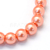 Baking Paint Pearlized Glass Pearl Round Bead Strands LS-HY-Q330-8mm-77-2