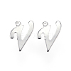 Tarnish Resistant 304 Stainless Steel Letter Charms LS-STAS-F039-01V-P-1
