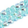 Electroplate Transparent Glass Beads Strands EGLA-N056-01A-03-1
