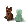Natural & Synthetic Gemstone Carved Dog Statues Ornament G-P525-10-2