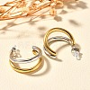 304 Stainless Steel Two Tone Stud Earrings EJEW-F355-05GP-02-5