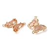 Brass Pave Faceted Glass Connector Charms FIND-Z020-04E-2